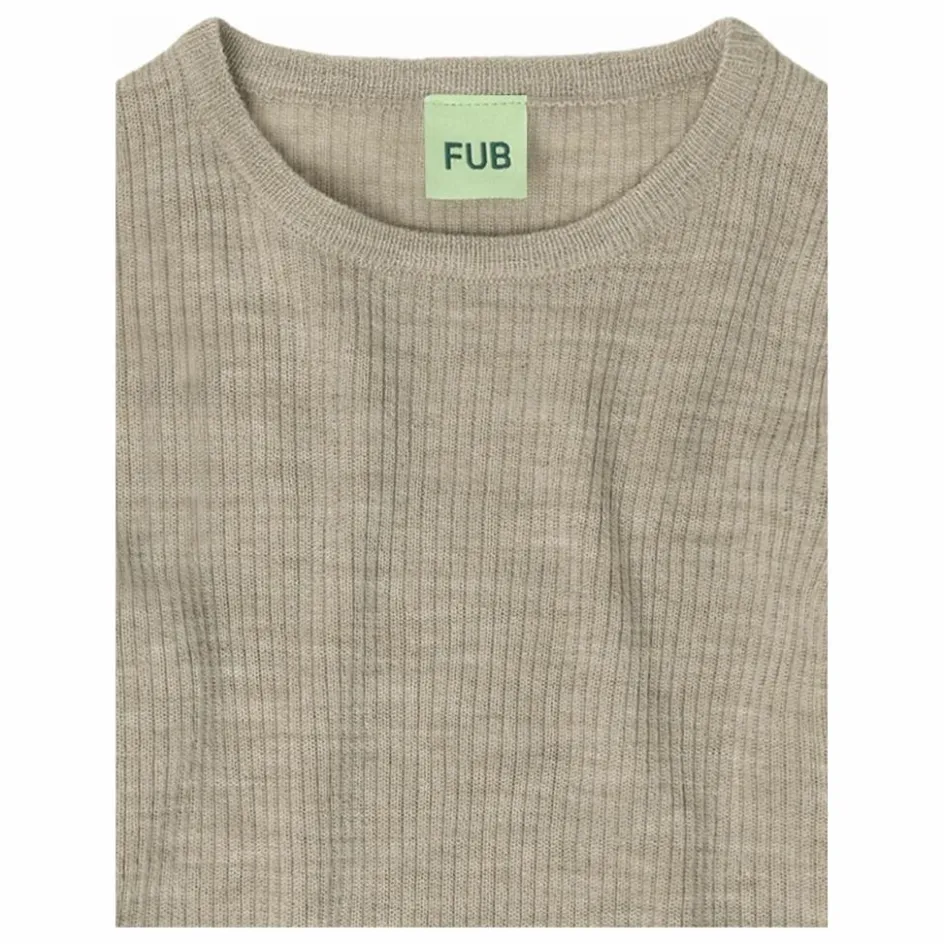 Best FUB Pull Maille Fine Laine de Mérinos | Beige chiné
