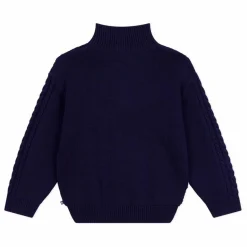 Hot Petit Bateau Pull Maille Torsadée Coton Bio | Bleu marine