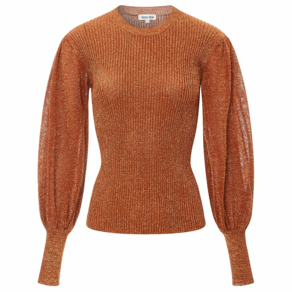 Alma Deia Pull Manches Bouffantes Lurex ||Femme Pulls, Gilets