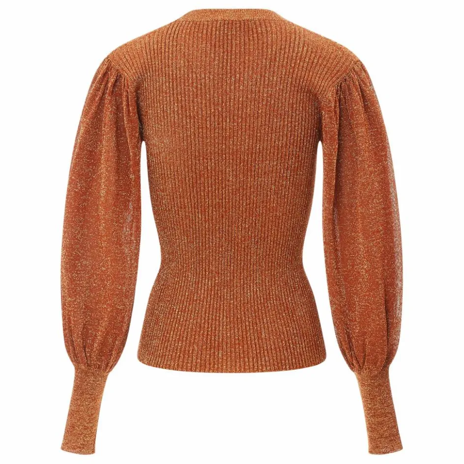 Alma Deia Pull Manches Bouffantes Lurex ||Femme Pulls, Gilets