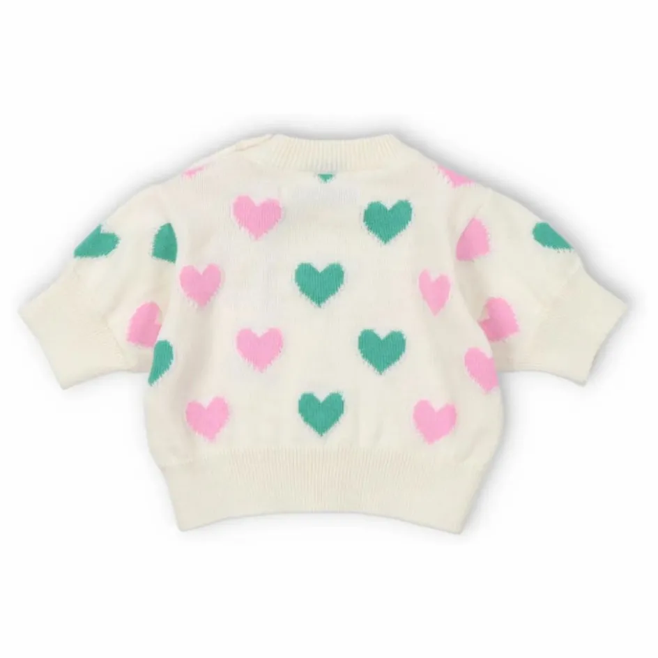 the new society Pull Manches Courtes Cœurs Oia Coton Bio ||Enfant Pulls, Gilets|Pulls, Gilets