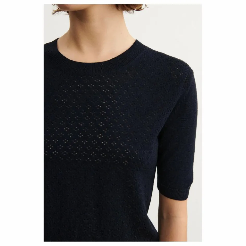 FUB Pull Manches Courtes Pointelle Laine Mérinos - Collection Femme ||Femme Pulls, Gilets