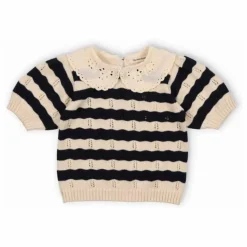 the new society Pull Manches Courtes Rayures Marina Coton Bio ||Enfant Pulls, Gilets|Pulls, Gilets