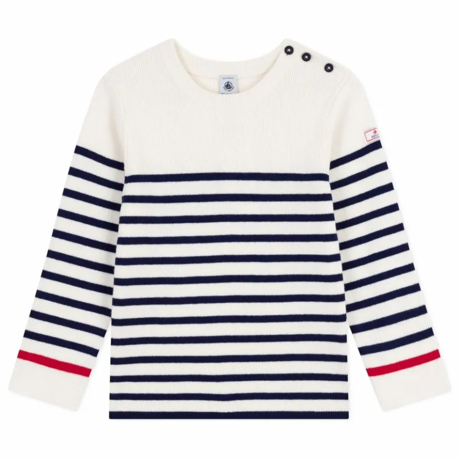 Petit Bateau Pull Marinière Contrastée Laine ||Enfant Pulls, Gilets