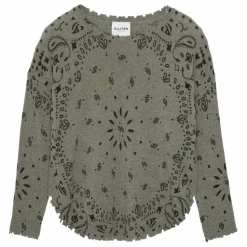 Discount Kujten Pull Mela Bandana Cachemire | Vert kaki chiné