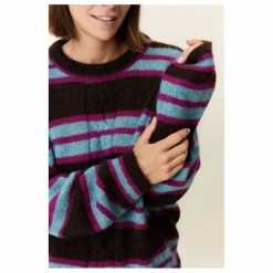 Sale Leon & Harper Pull Moove Rayé Super Kid Mohair | Marron