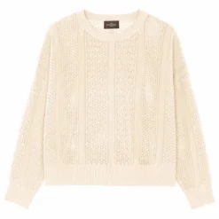 Bompard Pull Oversize Patchwork Pointelle Soie et Cachemire ||Femme Pulls, Gilets