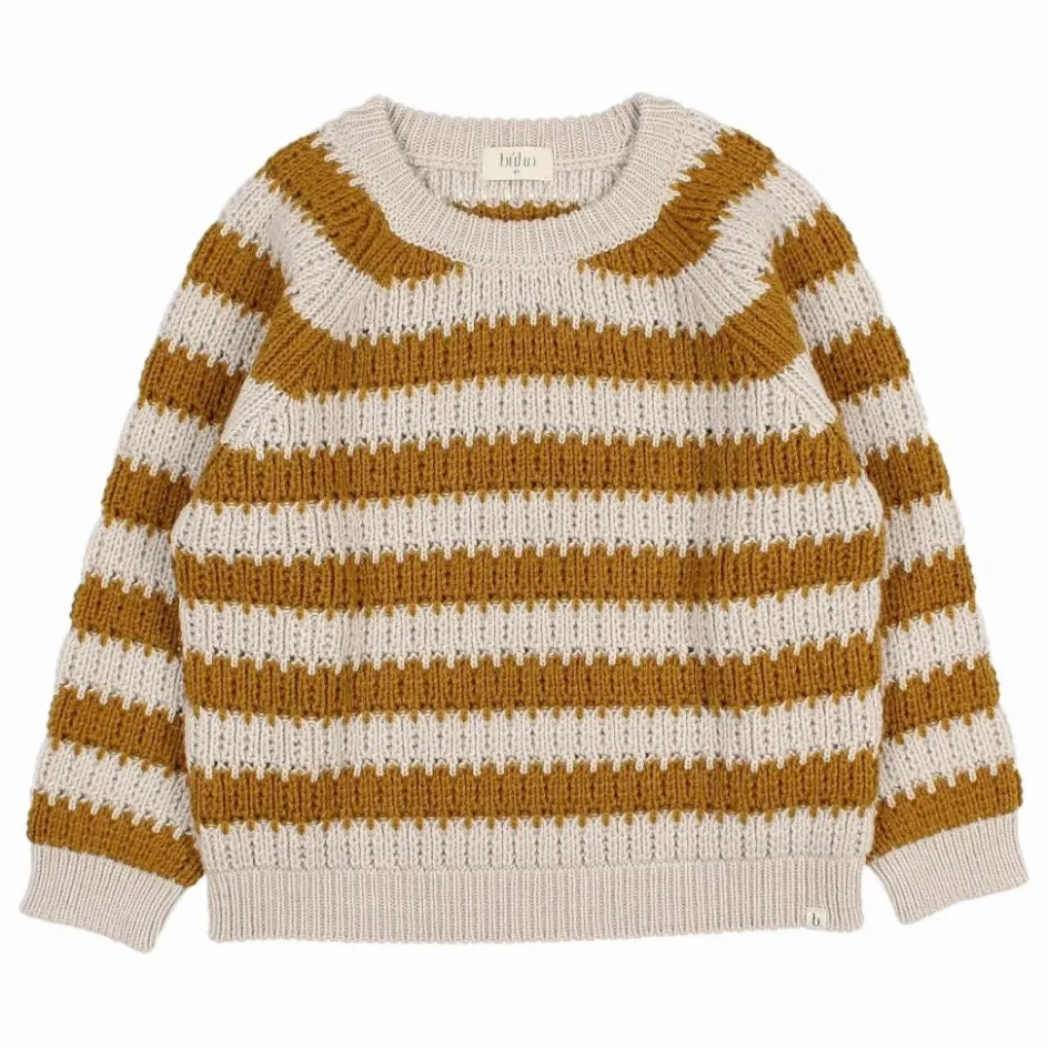 Clearance Búho Pull Rayures Laine Alpaga | Ocre