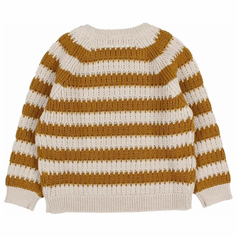 Clearance Búho Pull Rayures Laine Alpaga | Ocre