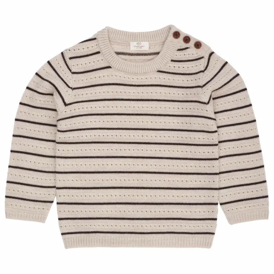 Outlet Copenhagen Colors Pull Rayures Laine Mérinos | Beige chiné