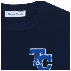 New Tartine et Chocolat Pull Robot Laine | Bleu marine