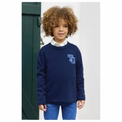 New Tartine et Chocolat Pull Robot Laine | Bleu marine