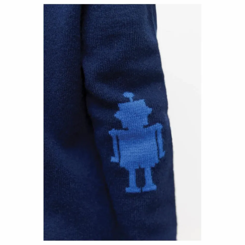 New Tartine et Chocolat Pull Robot Laine | Bleu marine