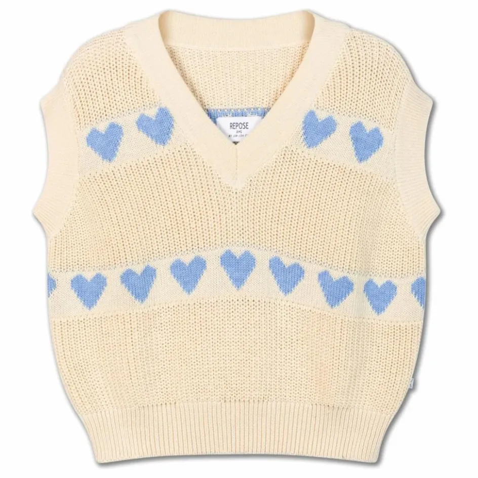 Repose AMS Pull Sans Manches Cœurs Coton Bio ||Enfant Pulls, Gilets|Pulls, Gilets