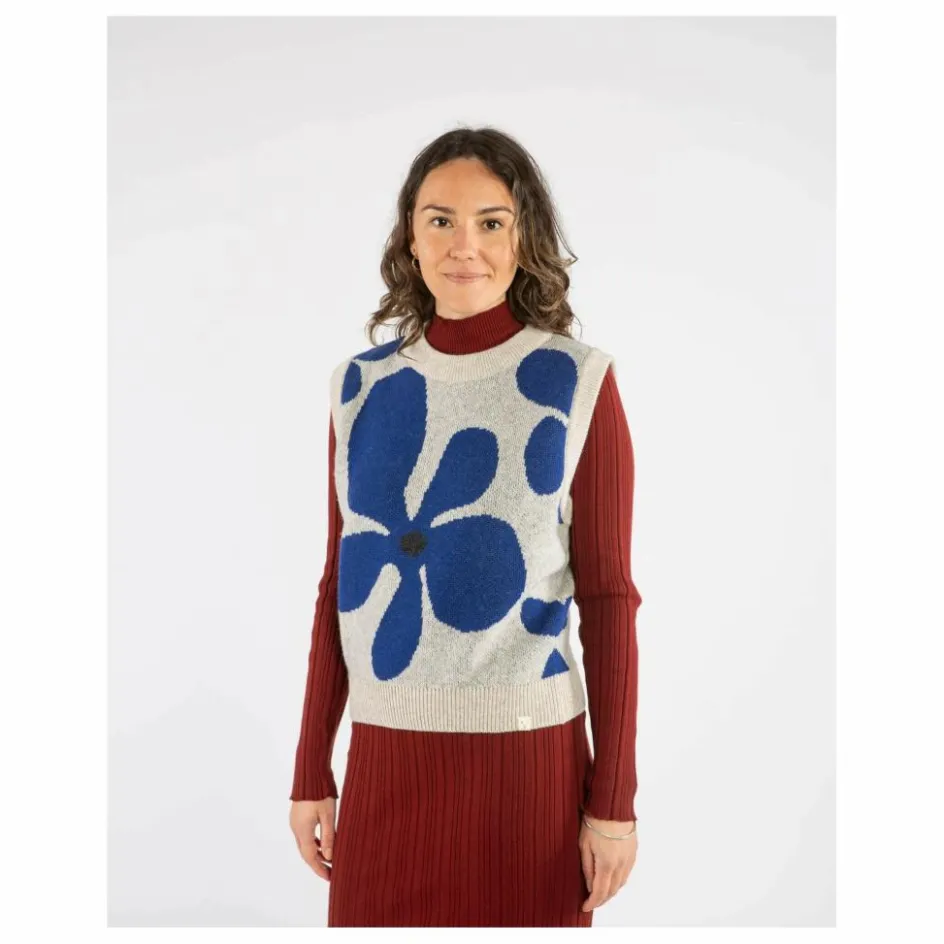Matona Pull Sans Manches Fleurs Laine ||Femme Pulls, Gilets