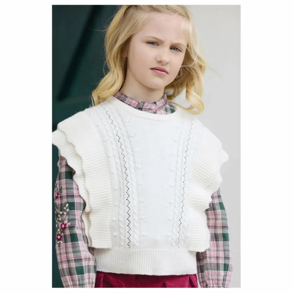 Clearance Tartine et Chocolat Pull Sans Manches Laine | Nacre
