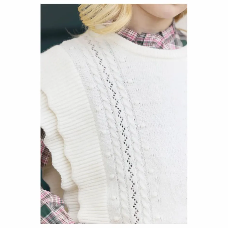 Clearance Tartine et Chocolat Pull Sans Manches Laine | Nacre