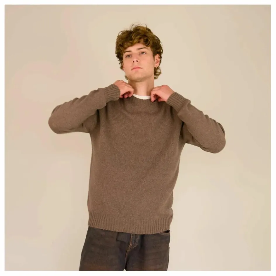 Sale Origin Knitwear Pull Seamless Laine | Marron