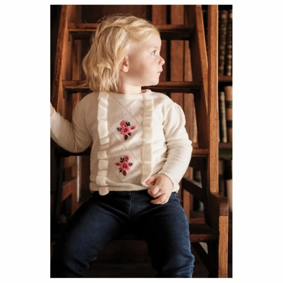 Hot Tartine et Chocolat Pull Vollants Laine | Nacre