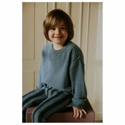 Yuki Pull Wavy Coton Bio | Bleu gris