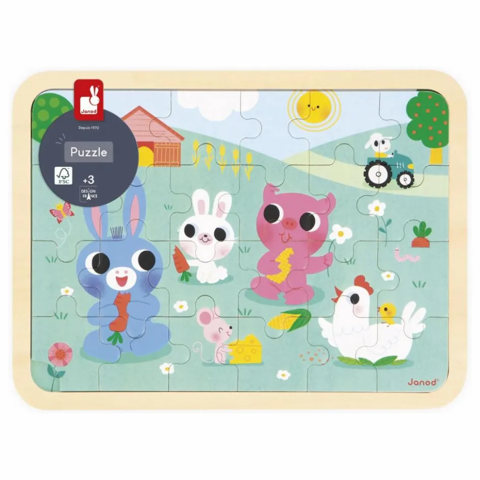 Janod Puzzle à la ferme - 24 pièces| Puzzles|Jeux Éducatifs