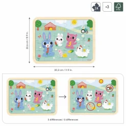Janod Puzzle à la ferme - 24 pièces| Puzzles|Jeux Éducatifs