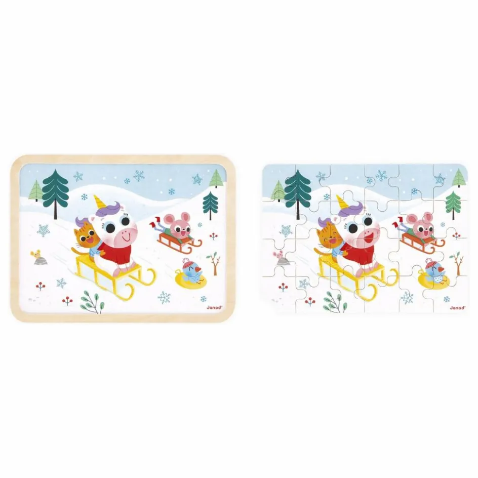 Clearance Janod Puzzle à la montagne - 24 pièces Blanc