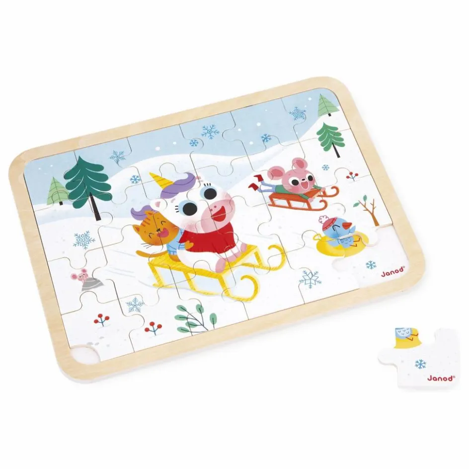 Clearance Janod Puzzle à la montagne - 24 pièces Blanc