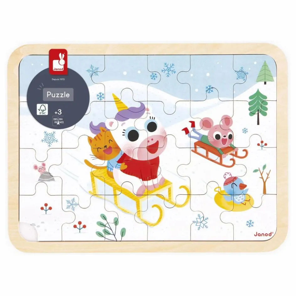 Clearance Janod Puzzle à la montagne - 24 pièces Blanc