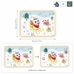 Clearance Janod Puzzle à la montagne - 24 pièces Blanc