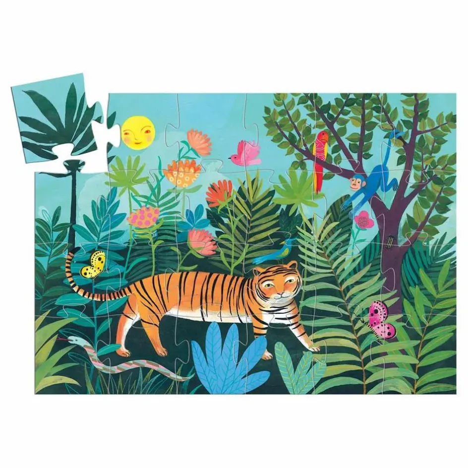 Outlet Djeco Puzzle 24 pièces La balade du tigre Multicolore