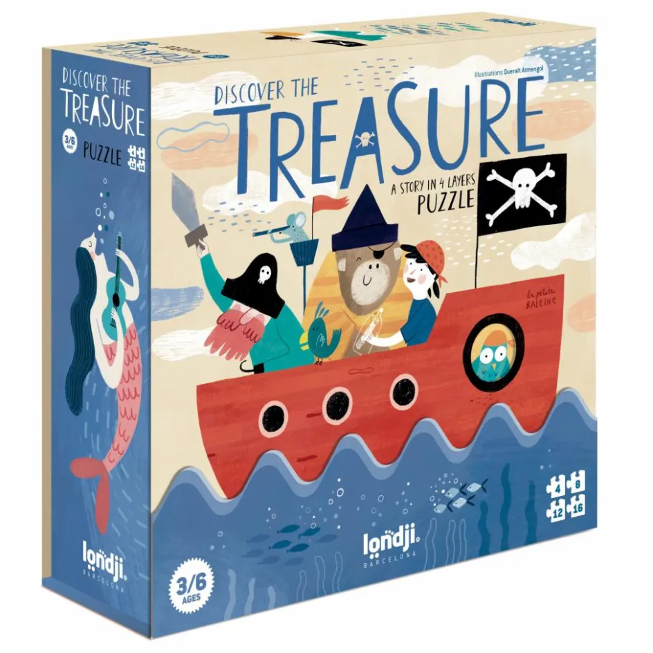 Londji Puzzle à superposer Discover the treasure - 40 pièces| Puzzles|Jeux Éducatifs