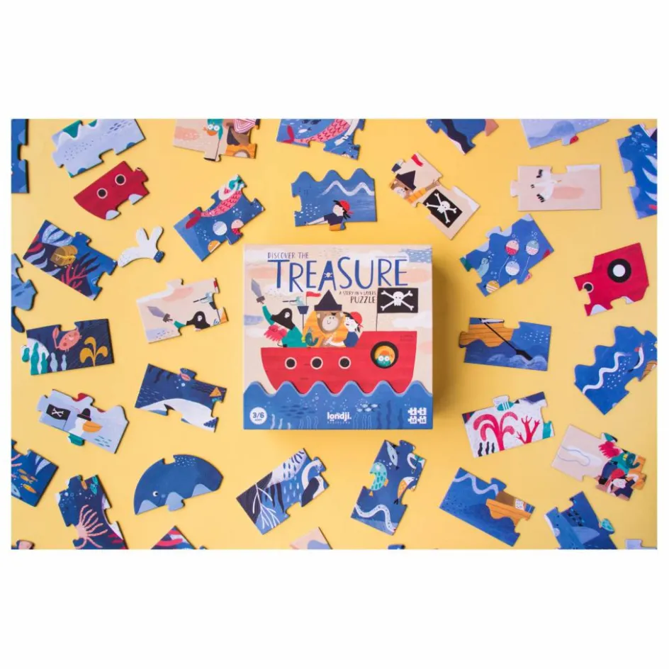 Londji Puzzle à superposer Discover the treasure - 40 pièces| Puzzles|Jeux Éducatifs