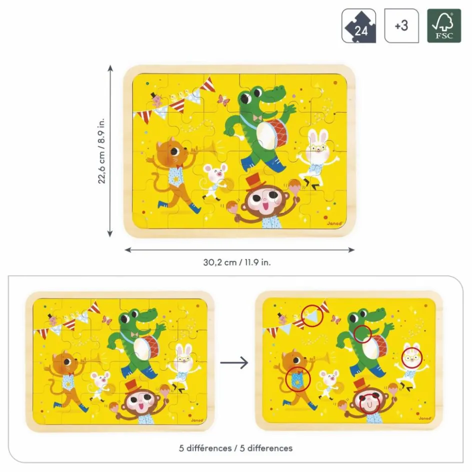 Janod Puzzle C'est la fête - 24 pièces| Puzzles|Jeux Éducatifs
