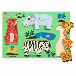 Clearance Djeco Puzzle en bois Coucou Tigre Multicolore