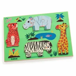 Clearance Djeco Puzzle en bois Coucou Tigre Multicolore