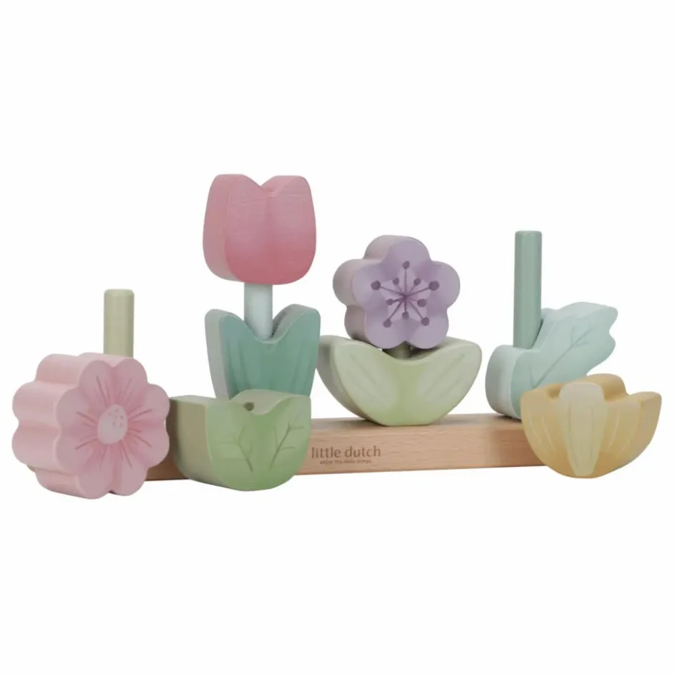 Little Dutch Jouets D'Éveil|Jouets D'Éveil*Puzzle fleurs à empiler en bois FSC - Fairy Garden