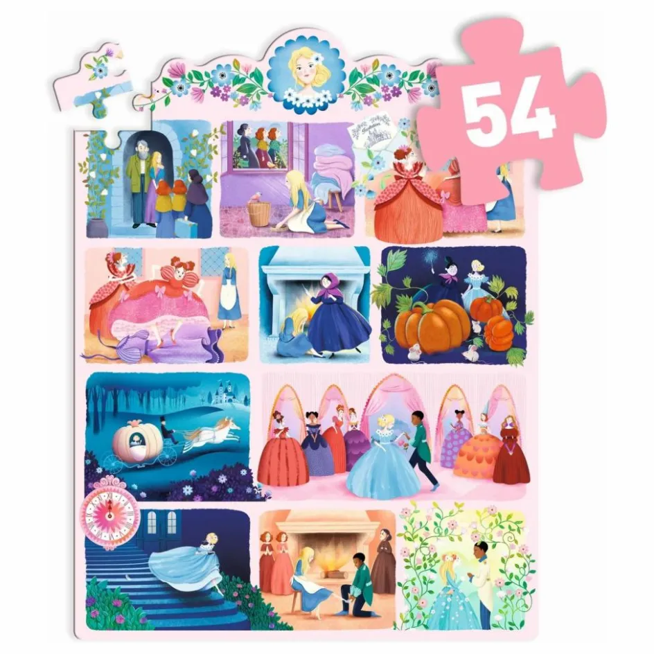 Sale Djeco Puzzle histoire Cendrillon - 54 pièces Multicolore