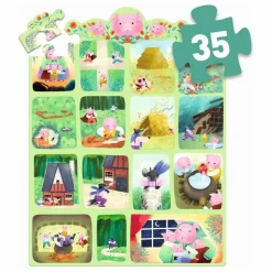 Djeco Puzzle histoire Les trois petits cochons - 35 pièces| Puzzles|Jeux Éducatifs