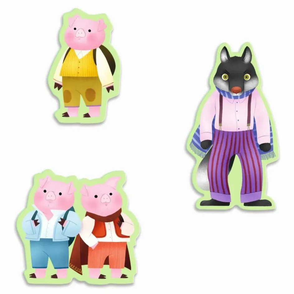 Djeco Puzzle histoire Les trois petits cochons - 35 pièces| Puzzles|Jeux Éducatifs