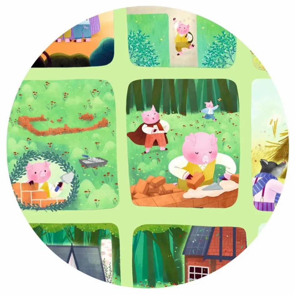 Djeco Puzzle histoire Les trois petits cochons - 35 pièces| Puzzles|Jeux Éducatifs