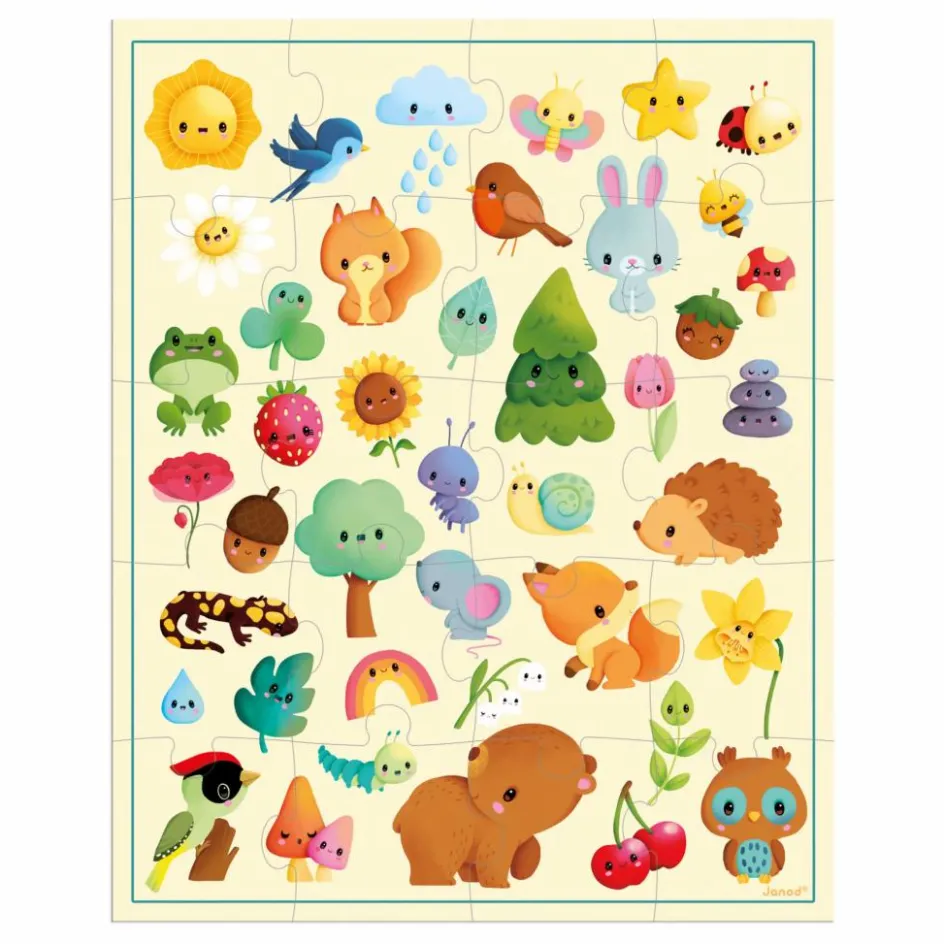 Sale Janod Puzzle Imagier de la nature - 20 Pièces Multicolore