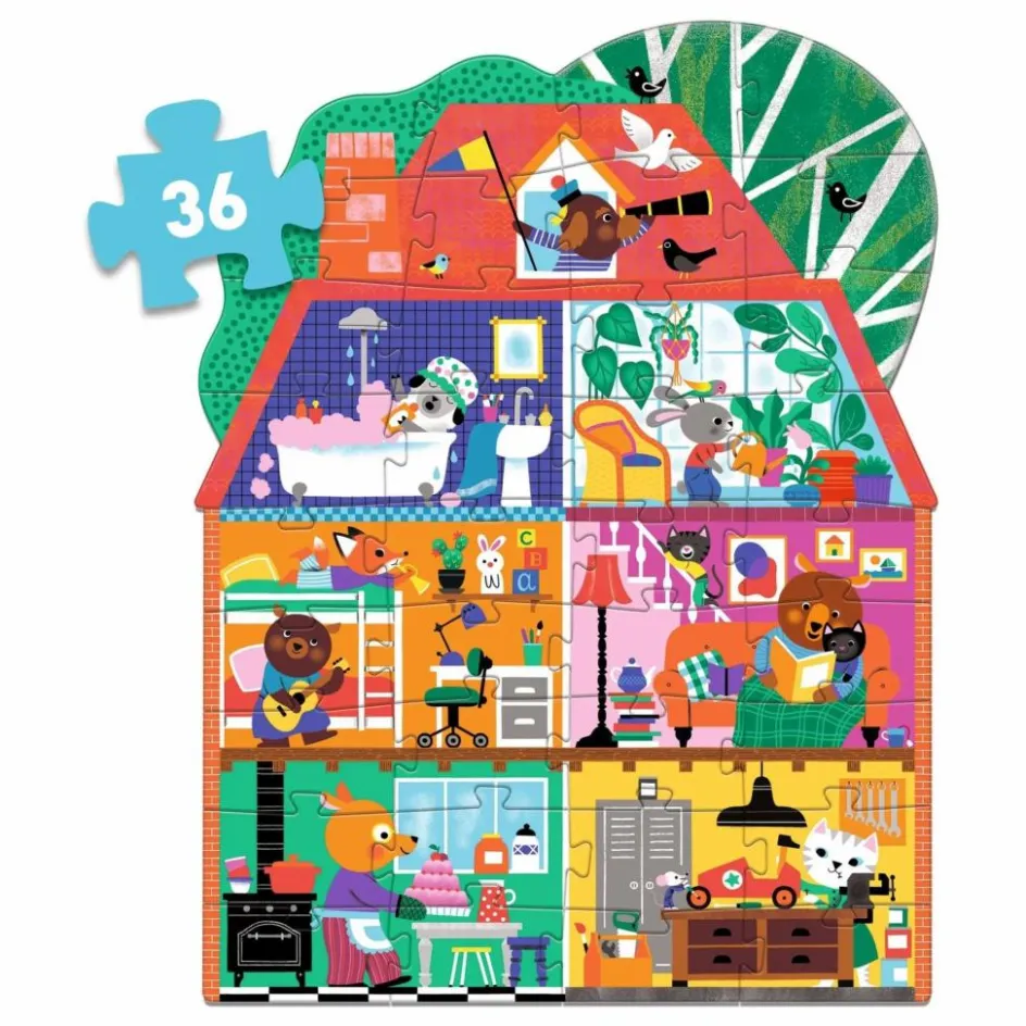 Online Djeco Puzzle Maison des Copains - 36 pièces Multicolore