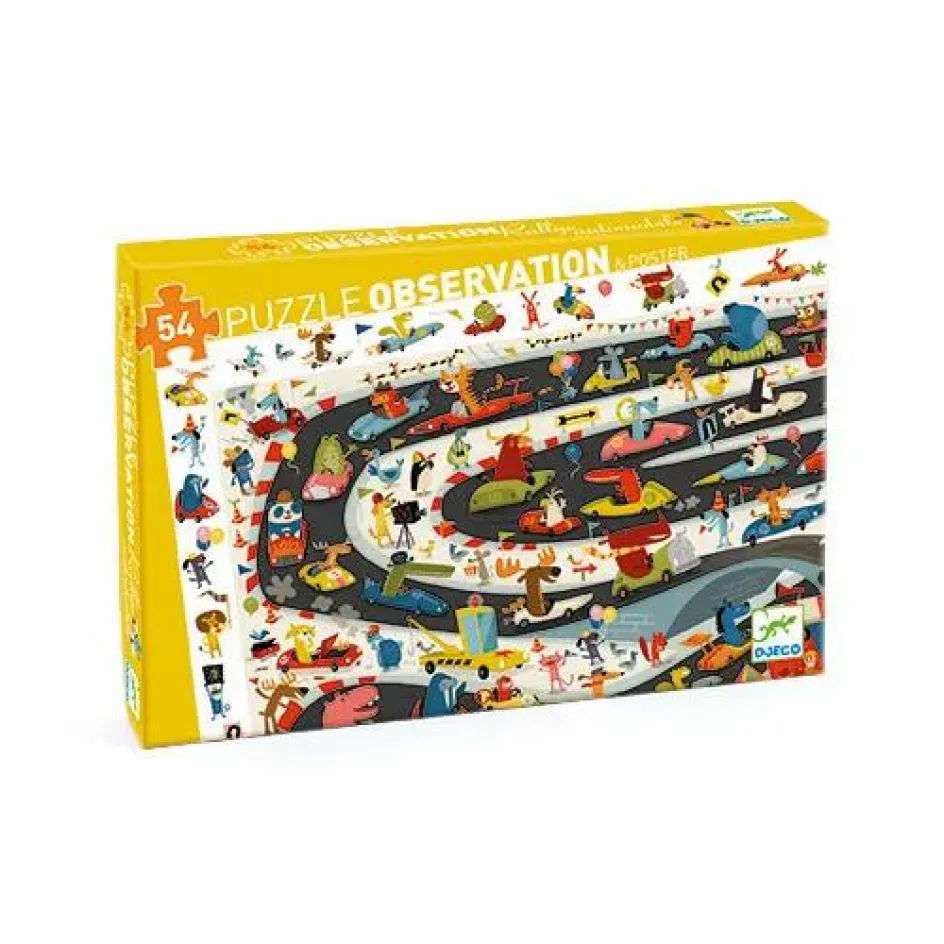 Djeco Puzzle Rallye automobile 54 pièces| Puzzles|Jeux Éducatifs