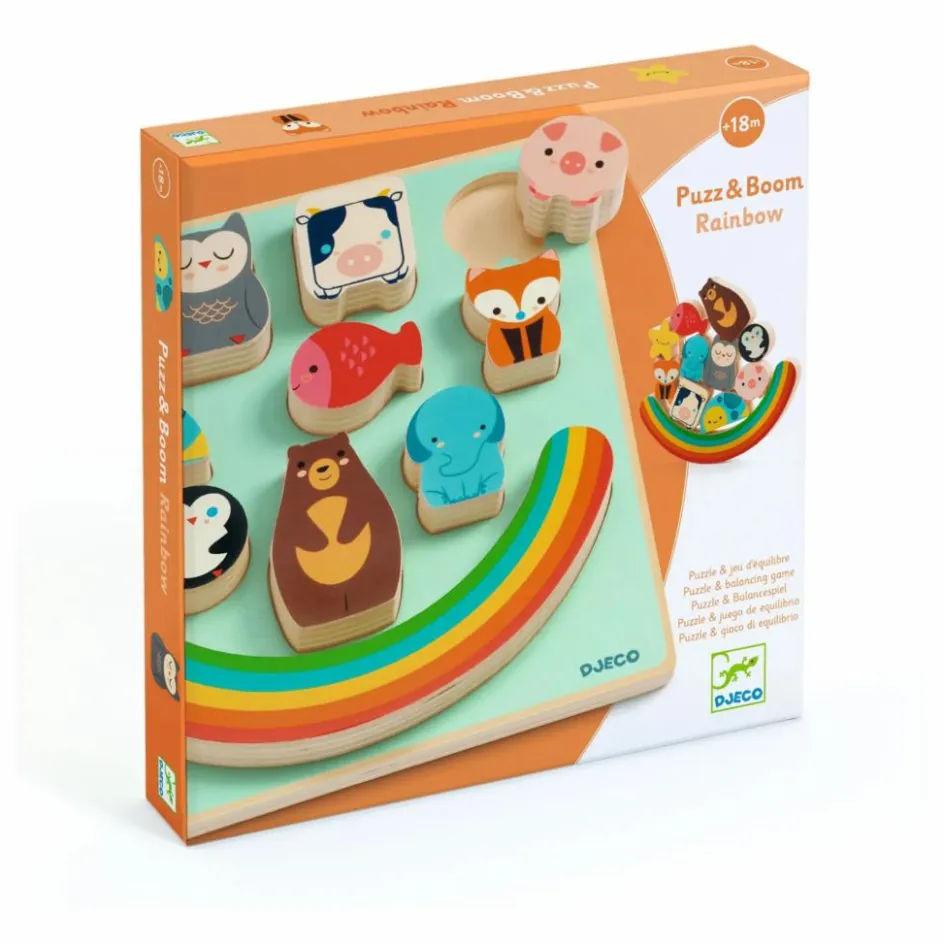 New Djeco Puzzle relief Boom Rainbow Multicolore