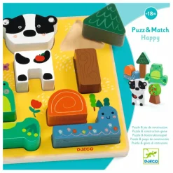 Clearance Djeco Puzzle relief Match Happy Multicolore