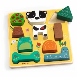 Clearance Djeco Puzzle relief Match Happy Multicolore