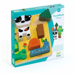 Clearance Djeco Puzzle relief Match Happy Multicolore