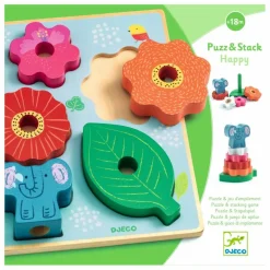 Djeco Puzzle relief Stack Happy| Jouets D'Éveil|Jouets D'Éveil