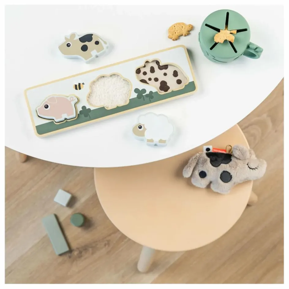 Best Done by deer Puzzle sensoriel Tiny Farm Multicolore